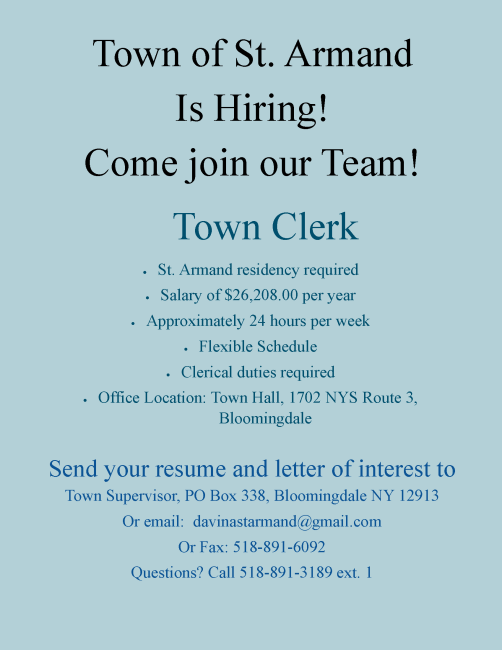 Town Clerk Job Ad 3-25-2026